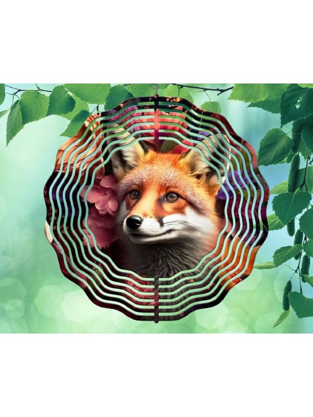 10" Fox Flowers Country Farm Wind Spinner Yard Decor 3D Kinetic rws069